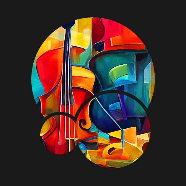 Abstract Violin Paintings, Musical Instrument jazz by fachtali