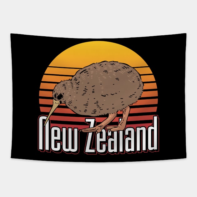 retro kiwi New Zealand Tapestry by ShirtsShirtsndmoreShirts