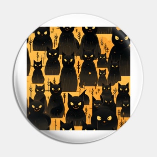 Halloween Decorations 10 - Black Cats Pin