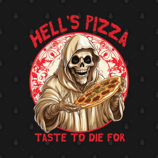 Grim Reaper From Hell As Pizza Chef by The Little Store Of Magic
