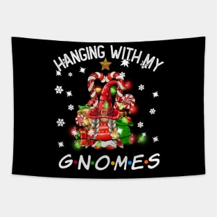 Funny Christmas Gnome Hanging With My Gnomies Family Pajamas Tapestry