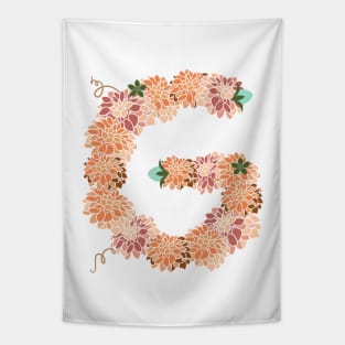 Letter G Floral Tapestry