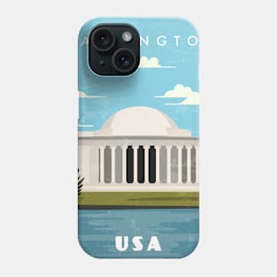 Washington, USA. Retro travel poster Phone Case