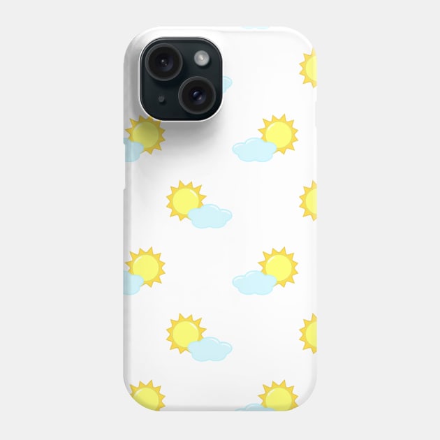 Sun and Clouds Pattern 2 Phone Case by Kelly Gigi