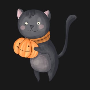 Funny Halloween Cat Pumpkin For Men & Women T-Shirt