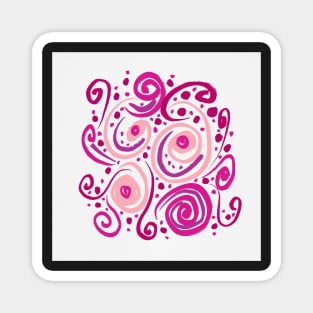 Pink Purple Abstract Line Art Magnet