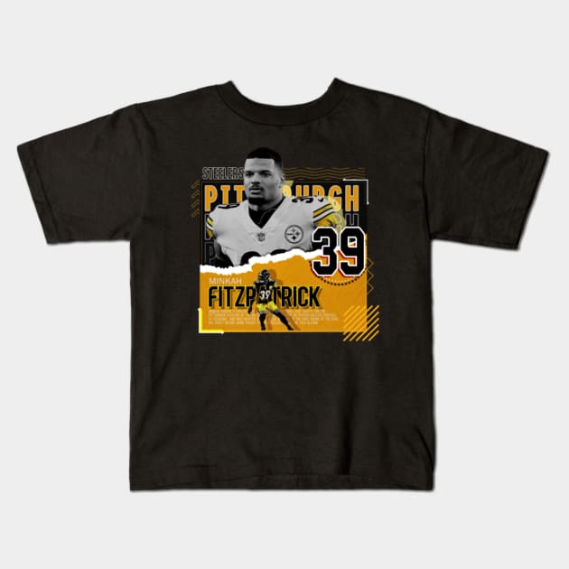 Minkah Fitzpatrick Football Paper Poster Steelers - Minkah Fitzpatrick -  Kids T-Shirt
