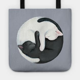 Yin Yang Balancing Cats Tote