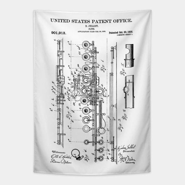 Flute Patent Black Tapestry by Luve