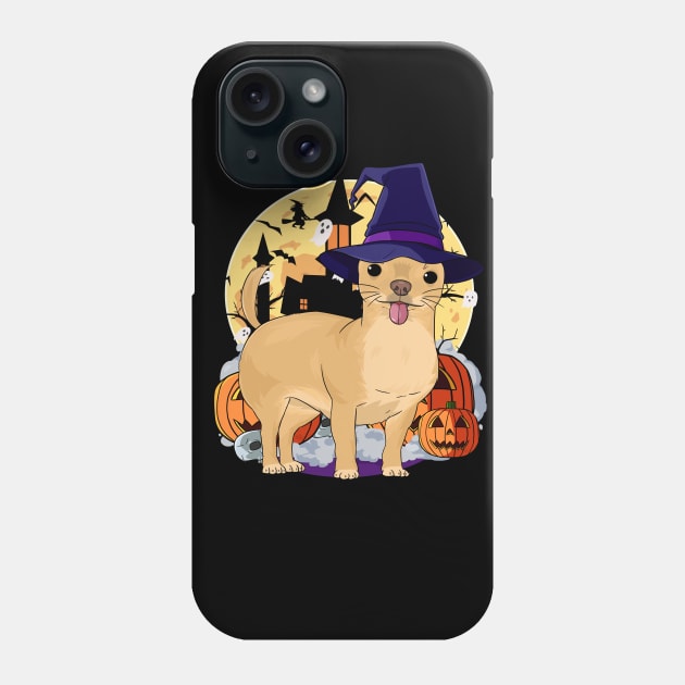 Chihuahua Scary Dog Halloween Witch Pumpkin Phone Case by Noseking