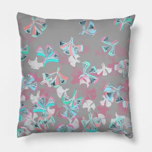 Flight - abstract in pink, grey, white & aqua Pillow