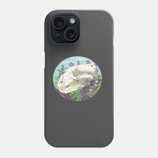 Polar Bear Skull and Flora Phone Case