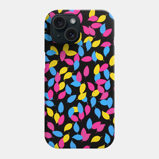 Pansexual Pride Scattered Leaves Phone Case by VernenInk