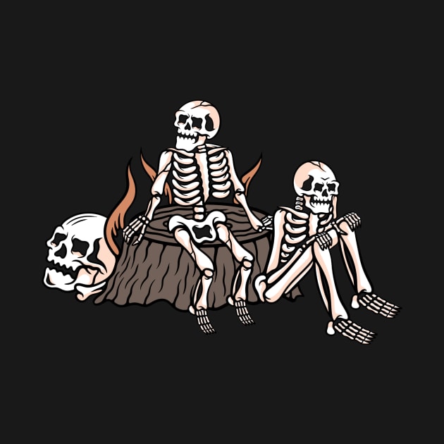 Fire and Skull, Fire and Skeleton by gggraphicdesignnn