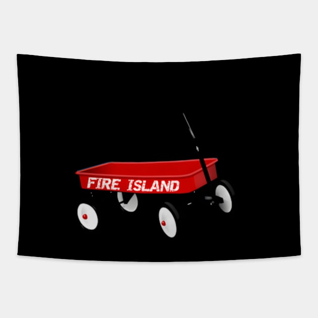 Fi Ny Fire Island Red Wagon Ocean Beach Es Grove Kismet Tapestry by jasper-cambridge