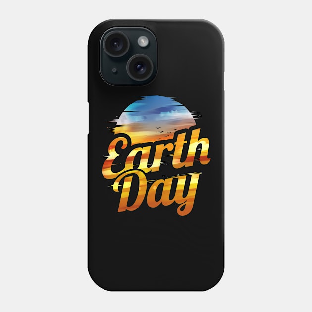 Sun Down With Flying Birds For Earth Day Phone Case by SinBle