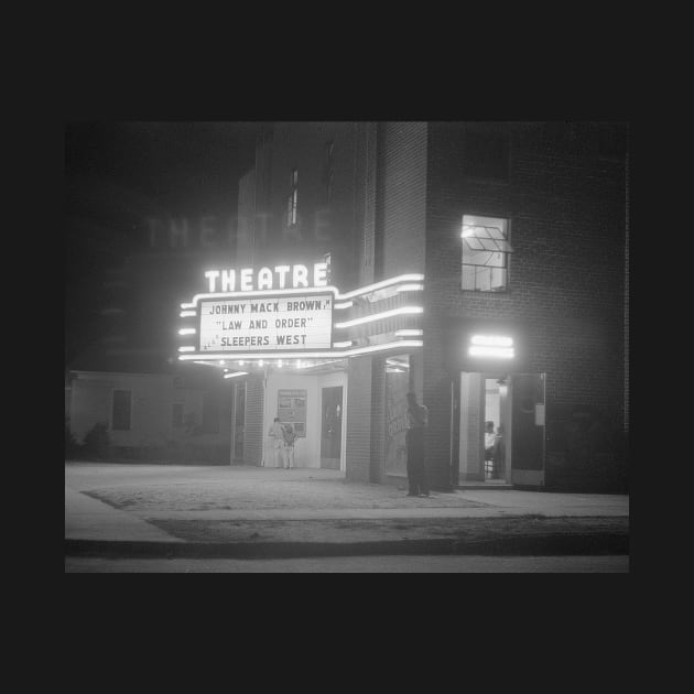 Movie Theater at Night, 1941. Vintage Photo by historyphoto