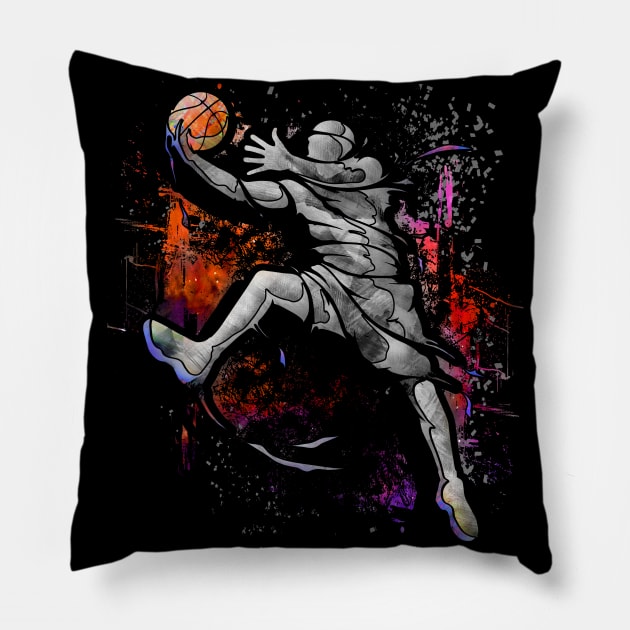 Basketball player - basketball - BBall - slam dunk Pillow by BabyYodaSticker