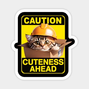 American Shorthair Cat Wearing Hardhat Magnet