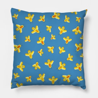 Funny Yellow Birds Flying Pillow