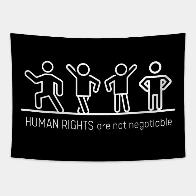 Minimalist Human rights shirt Tapestry by GROOVYUnit