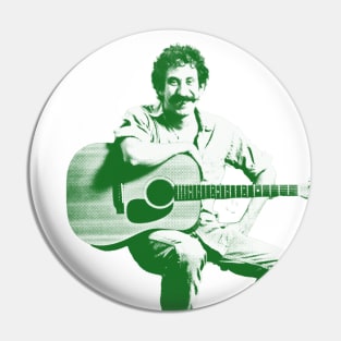 jim croce - green solid style Pin