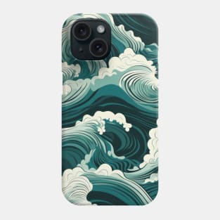 Ephemeral Crests: Hokusai Waves Reimagined Phone Case