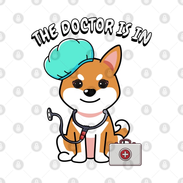 Cute orange dog is a doctor by Pet Station