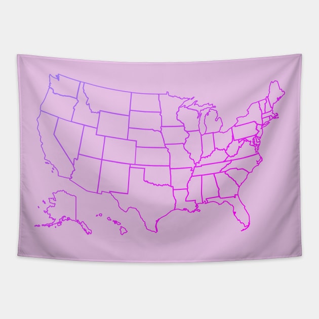 Colorful Gradient USA Map with State Outlines Tapestry by terrybain