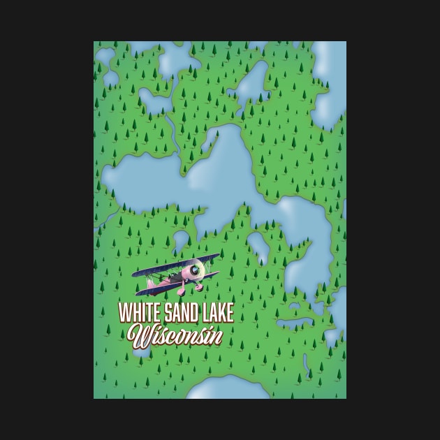 White sand lake Wisconsin lake map by nickemporium1