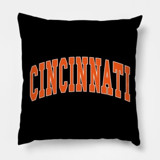 Cincinnati - college university font letters text word football basketball baseball softball volleyball hockey love fan player christmas birthday gift for men women kids mothers fathers day dad mom vintage retro Pillow