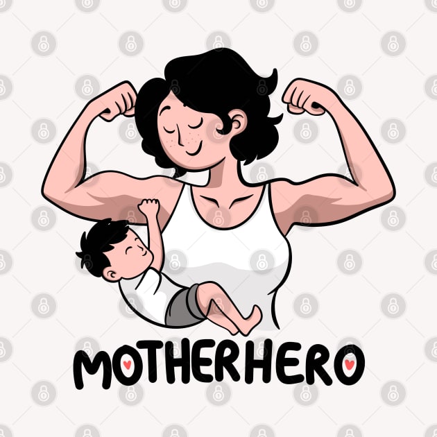 Mom is a superhero - funny t-shirt for mother's day by Nine Tailed Cat