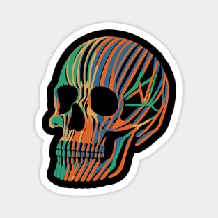 Colorful Skull Lines Magnet