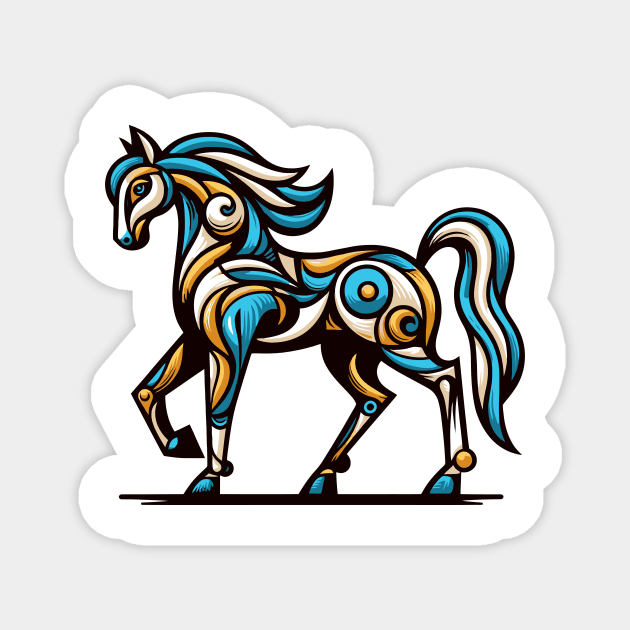 Horse illustration. Illustration of a horse in cubism style Magnet by gblackid