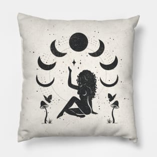 Sitting Mushroom goddess Pillow