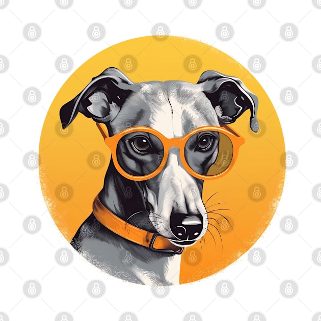 Whippet Wearing Orange Sunglasses by Artifyio