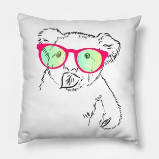 happy Koala with colored glasses Pillow