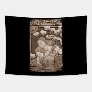 Art Nouveau - Paul Berthon Alphonse Mucha Vintage Fantasy Tapestry