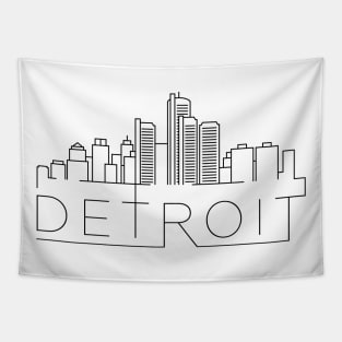 Detroit Minimal Skyline Tapestry