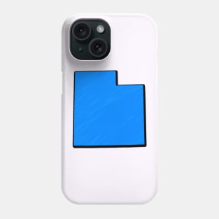 Bright Blue Utah Outline Phone Case