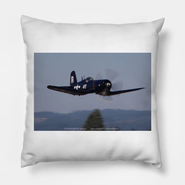 F4U-7 Corsair Flyby Pillow by acefox1