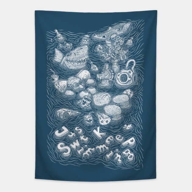 Just Keep Swimming Tapestry by 10tacled