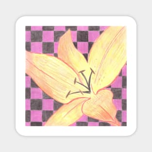 Lily Flower in coloured pencil Magnet