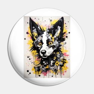 Cartoon African Wild Dog Graffiti #4 Pin