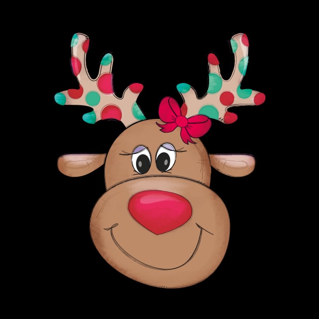 Cute Girl Reindeer Head by StacysCellar