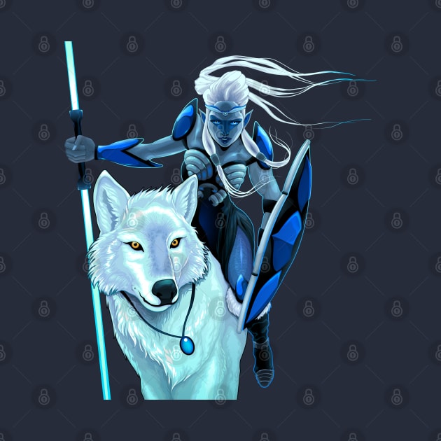 elf with white wolf by Mako Design 