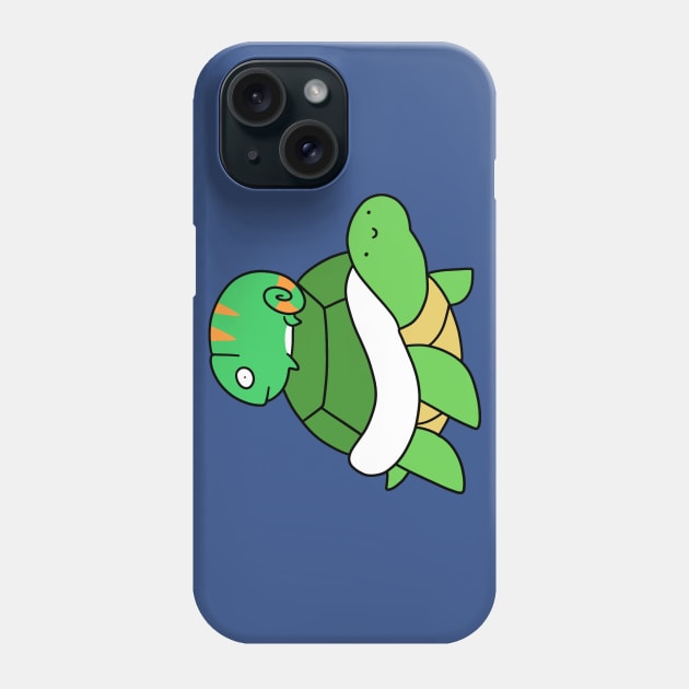 Turtle and Little Chameleon Phone Case by saradaboru