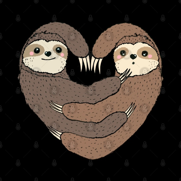 Sloth lover heart and hug by Collagedream