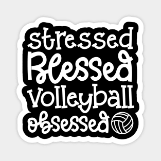 Stressed Blessed Volleyball Obsessed Cute Funny Magnet