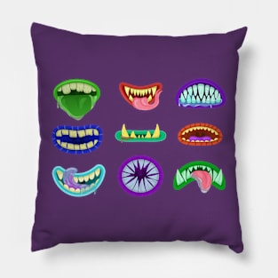 MOnsters Mouth Illustration Pillow